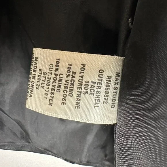 Max Studio Black Faux Leather Moto Jacket - Picture 8 of 10